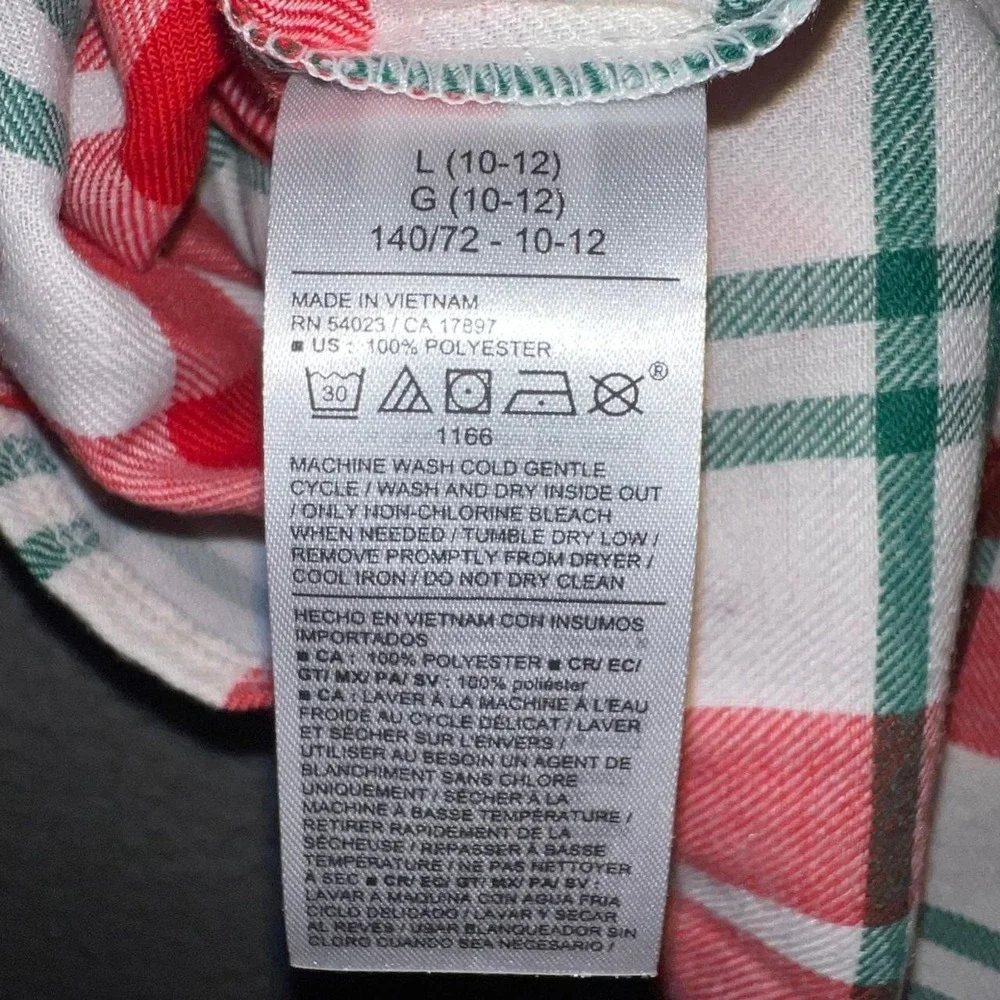 NWT Old Navy Pajama Shirt Youth L (10-12) Red Plaid Flannel Holiday‎ Jammies